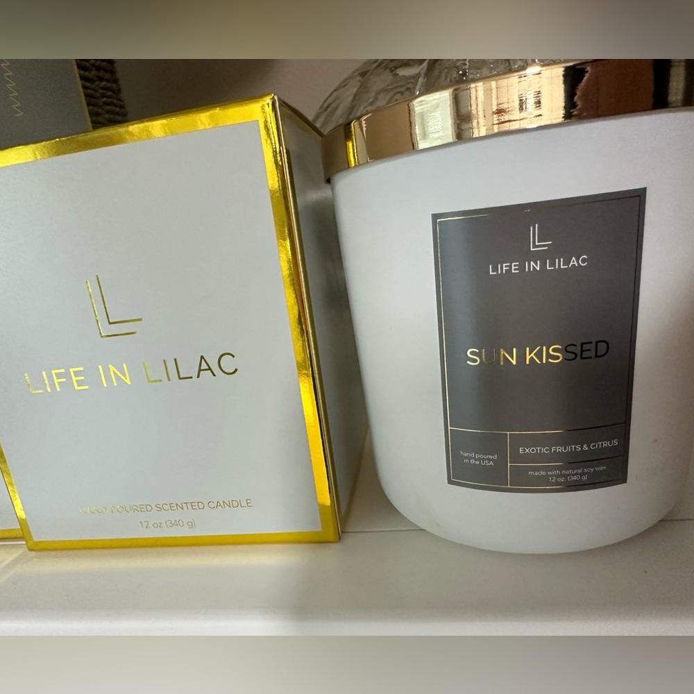 Brand new in box, Life in Lilac candle - Sun Kissed
